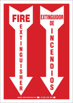 imagen de Brady B-555 Aluminio Cartel de equipo de fuego Rojo - 10 pulg. Ancho x 14 pulg. Altura - Idioma Inglés/Español - 38253