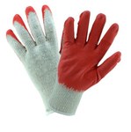imagen de West Chester 708SLCE Red/White Large Cotton/Polyester General Purpose Gloves - Latex Palm Only Coating - 9 in Length