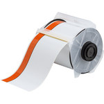 imagen de Brady 113160 Rollo de etiquetas para impresora - 4 pulg. x 100 pies - Vinilo - Naranja/Blanco - B-595