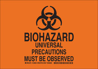 imagen de Brady B-555 Aluminio Rectángulo Letrero de peligro biológico Naranja - 10 pulg. Ancho x 7 pulg. Altura - 126654