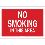 imagen de Brady B-302 Poliéster Rectángulo Letrero de no fumar Rojo - 10 pulg. Ancho x 7 pulg. Altura - Laminado - 88439