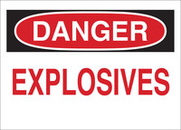 imagen de Brady B-120 Poliéster reforzado con fibra de vidrio Rectángulo Cartel de advertencia de explosivos Blanco - 14 pulg. Ancho x 10 pulg. Altura - 75639