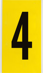 imagen de Brady 3470-4 Etiqueta de número - 4 - Negro sobre amarillo - 5 pulg. x 9 pulg. - B-498