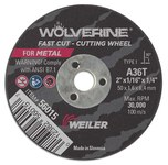 imagen de Weiler Wolverine Cutoff Wheel 56015 - Type 1 - Straight Wheel - 2 in - Aluminum Oxide - 36 - T