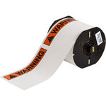 imagen de Brady ToughWash B30C-25-854-ANSIWA Rollo de etiquetas para impresora - 4 pulg. x 6.25 pulg. - Poliéster - Blanco, Naranja/Texto negro - B-854