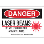 imagen de Brady B-555 Aluminio Rectángulo Cartel/Etiqueta de peligro de láser Blanco - 14 pulg. Ancho x 10 pulg. Altura - 129261