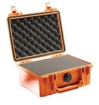imagen de Pelican 1150 WL/WF Orange Protective Hard Case, Polypropylene, Polyurethane Foam Padding, 9.44 in x 7.8 in - 11503
