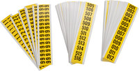 imagen de Brady Seriesystem 34253 Kit de etiquetas de números - 001 a 999 - Negro sobre amarillo - 1 1/2 pulg. x 3/4 pulg.