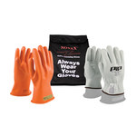 imagen de PIP Novax 147-SK Orange 9 Goatskin Leather/Rubber Electrical Glove Kit - 11 in Length - 147-SK-00/9