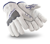 imagen de HexArmor SteelLeather 5033 Blanco/Gris/Azul 9 Cuero de Piel de cabra/SuperFabric Grano Piel de cabra Corte y Cosido Guantes resistentes a cortes - 5033 sz 9