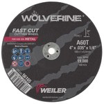 imagen de Weiler Wolverine Cut-Off Wheel 56165 - Type 1 (Straight) - 4 in - Aluminum Oxide - 60 - T