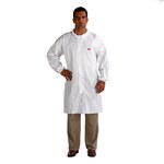 imagen de 3M 4440-M White Medium Microporous Composite Fabric Disposable Lab Coat - Fits 32 to 36 in Chest - 60 to 67 in Length - 046719-52538