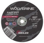 imagen de Weiler Wolverine Rueda de corte 56061 - Tipo 1 - Rueda recta - 3 pulg. - Óxido de aluminio - 60 - T