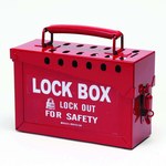 imagen de Brady Rojo Acero Caja de almacenamiento de seguridad combinado 65699 - Ancho 9 pulg. - Altura 6 pulg. - Capacidad de Candado 40 - 754476-65699