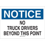 imagen de Brady B-120 Poliéster reforzado con fibra de vidrio Rectángulo Letrero de instrucción de conductor de camión Blanco - 14 pulg. Ancho x 10 pulg. Altura - 70457
