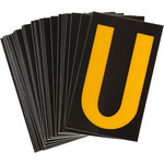 imagen de Bradylite 5000-U Etiqueta en forma de letra - U - Amarillo sobre negro - 1 3/4 pulg. x 2 7/8 pulg. - B-997