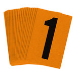 imagen de Bradylite 5910-1 Etiqueta de número - 1 - Negro sobre naranja - 1 pulg. x 1 1/2 pulg. - B-997