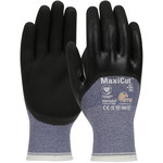imagen de PIP ATG MaxiCut Oil 44-505 Blue Large Yarn Cut-Resistant Gloves - Reinforced Thumb - ANSI A3 Cut Resistance - Nitrile Palm & Fingers & Knuckles Coating - 44-505/L