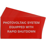 imagen de Brady 149873 Blanco sobre rojo Rectángulo Acrílico Etiqueta de sistema de paneles solares - Ancho 3.75 pulg. - Altura 2 pulg. - B-921