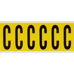 imagen de Brady 3450-C Etiqueta en forma de letra - C - Negro sobre amarillo - 1 1/2 pulg. x 3 1/2 pulg. - B-498