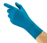 imagen de Ansell AlphaTec 88-356 Blue 9 Unsupported Chemical-Resistant Gloves - Fishscale Finish - 17 mil Thick - 076490-20019