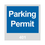 imagen de Brady 96233 Azul/Blanco sobre gris Cuadrado Vinilo Etiqueta de permiso de estacionamiento - Ancho 3 pulg. - Altura 3 pulg. - Imprimir números = 401 a 500 - 14249
