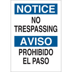 imagen de Brady B-401 Poliesterino de alto impacto Rectángulo Cartel/anuncio de no traspasar Blanco - 10 pulg. Ancho x 14 pulg. Altura - Idioma Inglés/Español - 38614