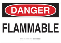 imagen de Brady B-401 Poliestireno Rectángulo Cartel de material inflamable Blanco - 14 pulg. Ancho x 10 pulg. Altura - 15086