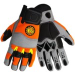 imagen de Global Glove Hot Rod h5008 Naranja de alta vis./Gris Grande Spandex Guantes de mecánico - hr5008 lg