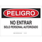 imagen de Brady B-302 Poliéster Rectángulo Cartel de área restringida Blanco - 10 pulg. Ancho x 7 pulg. Altura - Laminado - Idioma Español - 37604