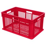 imagen de Akro-mils Contenedor de pared recta 37612 - Rojo - Polímero de grado industrial - 23 3/4 pulg. x 15 3/4 pulg. x 12 1/4 pulg. - 37612 RED