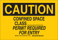 imagen de Brady B-555 Aluminio Rectángulo Letrero de espacio restringido Amarillo - 10 pulg. Ancho x 7 pulg. Altura - 124265