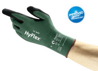 imagen de Ansell HyFlex 11-842 Green 8 Recycled Nylon Sustainable Work Gloves - ANSI A1 Cut Resistance - Fortix Palm & Fingers Coating - 11842 SZ 8