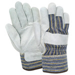 imagen de Red Steer 13163 Blue/Gray/White Large Cowhide Suede Leather Driver's Gloves - Wing Thumb - 13163-L
