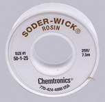 imagen de Chemtronics Soder-Wick #50 Rosin Flux Core Desoldering Braid - White - 0.03 in x 25 ft
