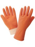 imagen de Global Glove Frogwear F180 Naranja Grande Látex No compatible Guantes resistentes a productos químicos - acabado Grabado en diamante - Longitud 13 pulg. - 180f lg