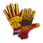 imagen de West Chester R15 87015 Red/Yellow Large Synthetic Leather Work Gloves - Wing Thumb - ANSI A6 Cut Resistance - PVC Coating - 87015/L