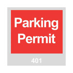 imagen de Brady 96237 Rojo/blanco sobre gris Cuadrado Vinilo Etiqueta de permiso de estacionamiento - Ancho 3 pulg. - Altura 3 pulg. - Imprimir números = 401 a 500