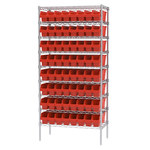 imagen de Akro-mils Shelfmax Sistema de estantería fijo AWS183630048 - Acero - 9 estantes - 64 gavetas - AWS183630048 RED