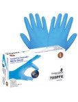 imagen de Global Glove 705PFE Blue Large Powder Free Disposable Gloves - Industrial Grade - 9 in Length - Rough Finish - 3.5 mil Thick - 705PFE/LG
