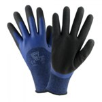 imagen de West Chester Protective Gear 713BLDD Blue/Black Large Polyester Work Gloves - EN388 3131 Cut Resistance - Latex Palm & Fingertips Coating - 9.5 in Length - Rough Finish - 713BLDD/L
