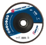 imagen de Weiler Tiger Paw Type 27 Flap Disc 51171 - Zirconium - 7 in - 60 - Medium