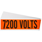 imagen de Brady 152338 Negro sobre naranja Rectángulo Paño de vinilo Etiqueta de voltaje y conducto - Ancho 9 pulg. - Altura 2.25 pulg. - B-498