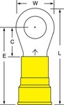 imagen de 3M Scotchlok MN4-38RK Amarillo Soldado Nailon Terminal de anillo soldado - Longitud 1.74 pulg. - Ancho 0.68 pulg. - 08280