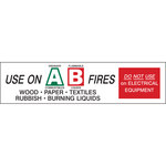 imagen de Brady Verde/Rojo sobre blanco Etiqueta del extintor 95226 - Texto Imprimido = USE ON A, B FIRES; DO NOT USE ON ELECTRICAL EQUIPMENT - Inglés - 754476-95226
