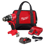 imagen de Milwaukee 18M Kit de taladro percutor compacto sin escobillas - 3.2 lb - 3602-21P