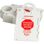 imagen de Brady Entrytag ENT-ETSH157 Rojo sobre blanco Plástico Sujetador de etiqueta de entrada - Ancho 6 pulg. - Altura 11 1/4 pulg. - 14265