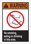 imagen de Brady B-302 Poliéster Rectángulo Cartel de comida, bebida y área de fumadores Blanco - 7 pulg. Ancho x 10 pulg. Altura - Laminado - 45163
