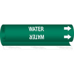 imagen de Brady 178524 Marcador de tubería de envoltura - 2.5 pulg. to 4.875 pulg. - Agua - Poliéster - Blanco sobre verde - B-689