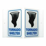 imagen de Brady Acrílico Forma en V Cartel de refugio para tornado Blanco - 9 pulg. Ancho x 6 pulg. Altura - Laminado - V1TS024A